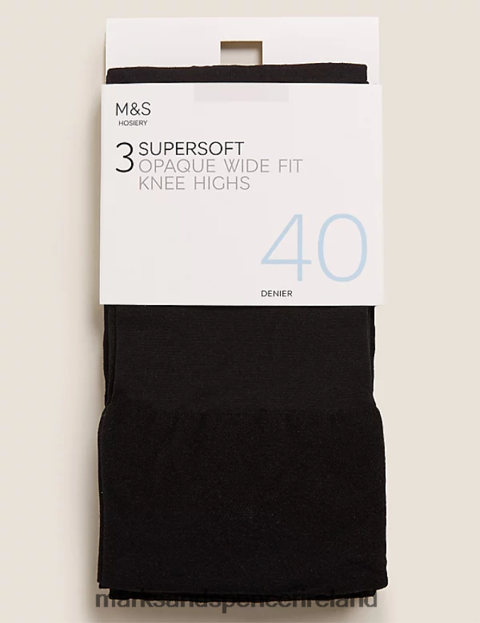 Marks & Spencer Unisex 3pk Opaque Knee Highs Black Lingerie 2VJ8DF4450