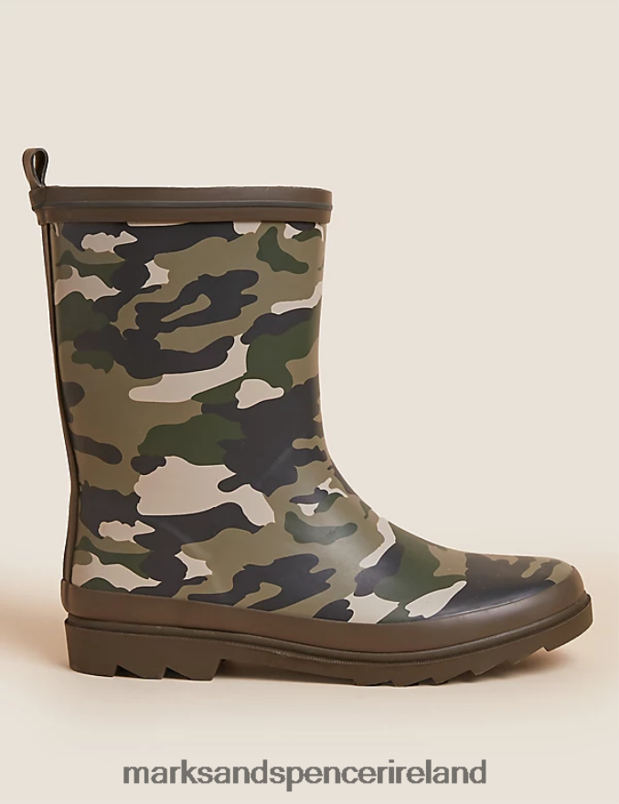 Marks & Spencer Kids Camouflage Wellies Khaki Mix Footwear 2VJ8DF8729