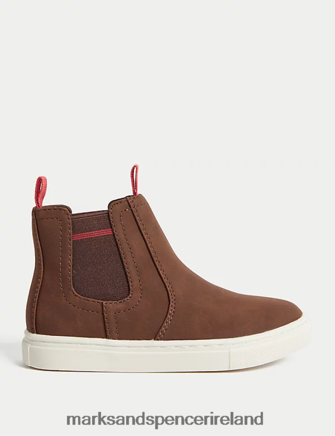 Marks & Spencer Kids Freshfeet Chelsea Boots Brown Footwear 2VJ8DF7936