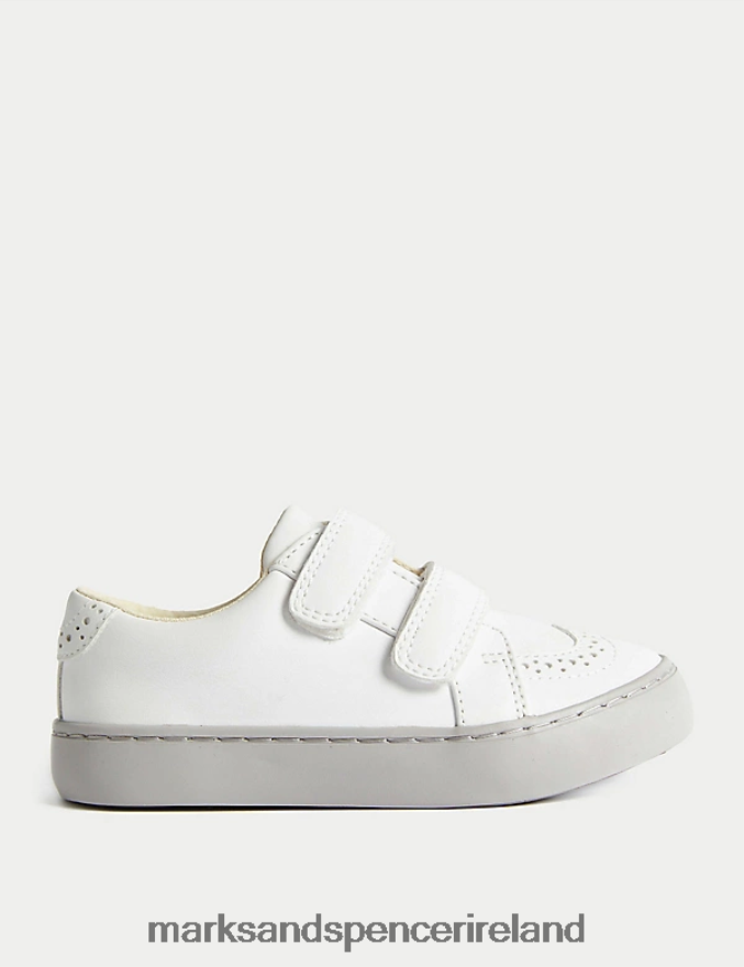 Marks & Spencer Kids Freshfeet Riptape Trainers White Footwear 2VJ8DF8400
