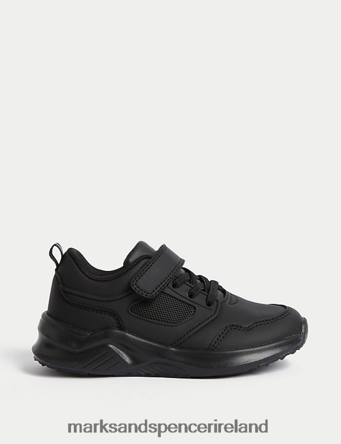 Marks & Spencer Kids Riptape Sport Trainers Black Footwear 2VJ8DF8388