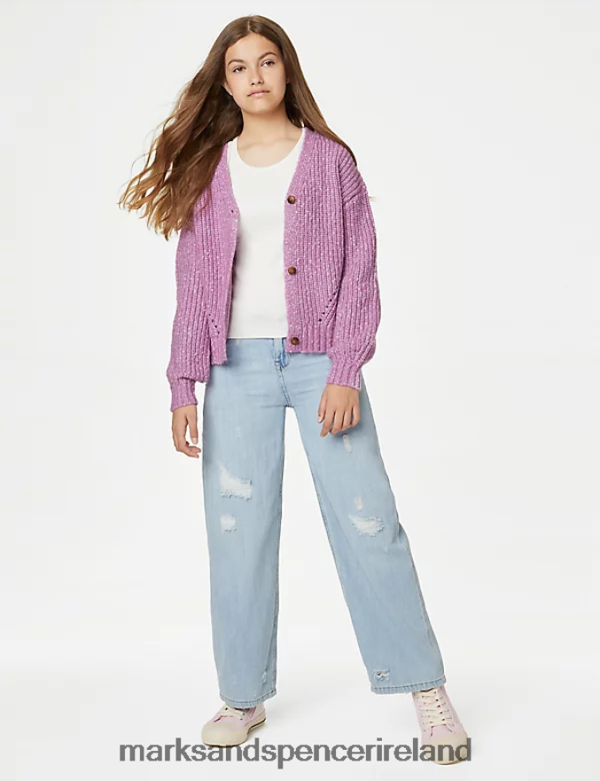 Marks & Spencer Kids Plain Cardigan Pink Clothing 2VJ8DF9044