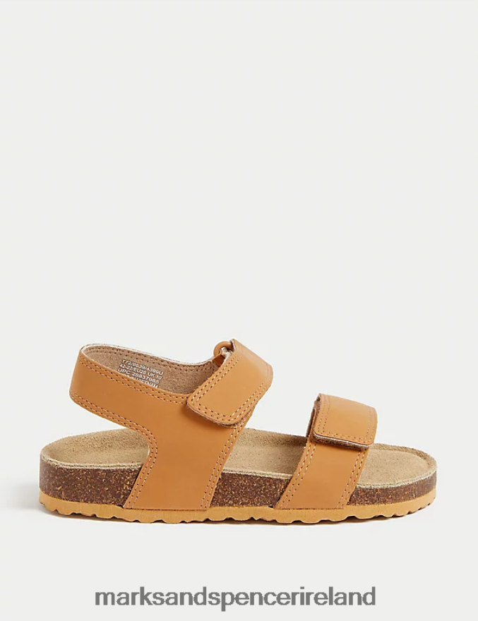 Marks & Spencer Kids Riptape Footbed Sandals Tan Clothing 2VJ8DF8605