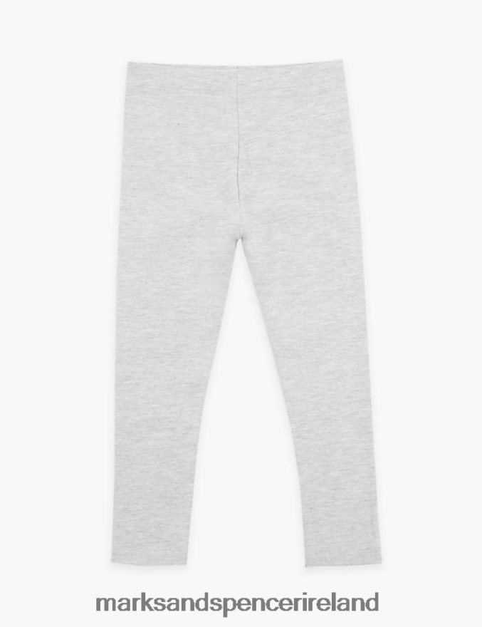Marks & Spencer Kids Cotton Rich Plain Leggings Grey Clothing 2VJ8DF9685