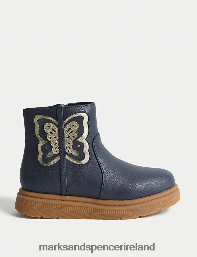 Marks & Spencer Kids Freshfeet Chelsea Boots Navy Footwear 2VJ8DF8964