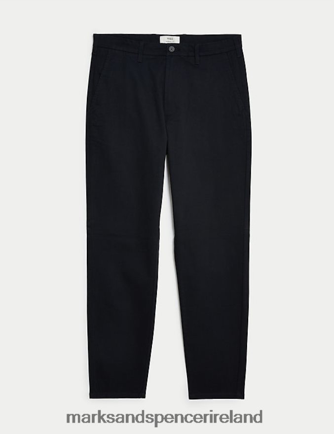 Marks & Spencer Men Tapered Fit Stretch Chinos Navy Clothing 2VJ8DF5964