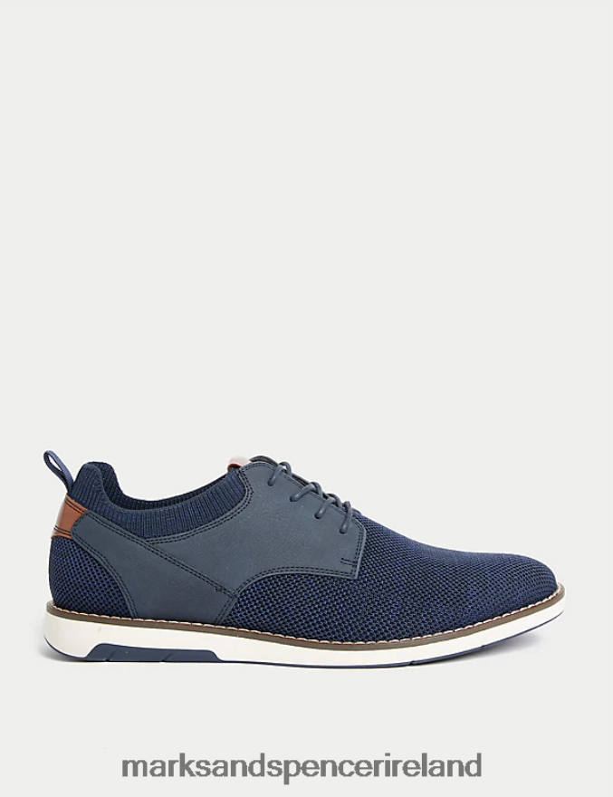 Marks & Spencer Men Knitted Derby Shoes Navy Footwear 2VJ8DF6514