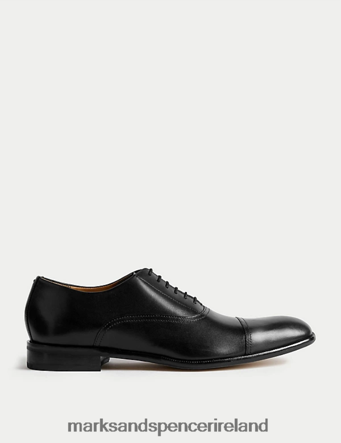 Marks & Spencer Men Leather Oxford Shoes Black Footwear 2VJ8DF6512