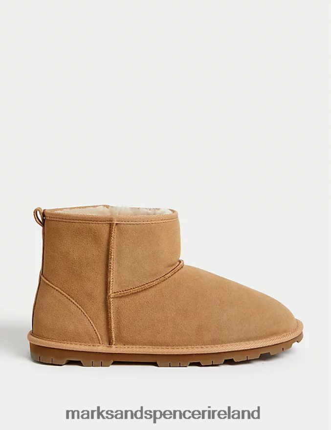 Marks & Spencer Men Suede Slipper Boots Light Tan Footwear 2VJ8DF7502