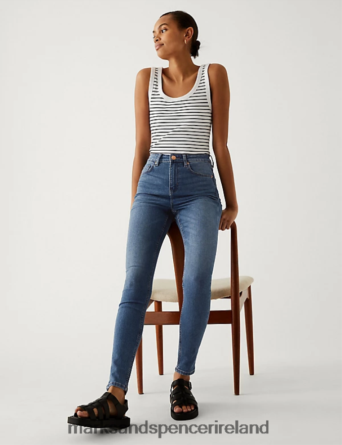 Marks & Spencer Women Ivy Skinny Jeans Medium Indigo Clothing 2VJ8DF3102