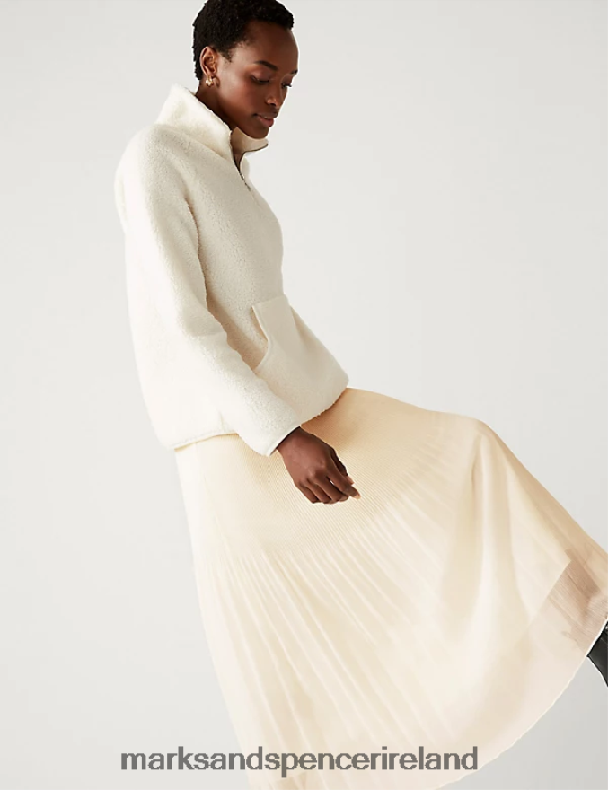 Marks & Spencer Women Plisse Midaxi Skirt Ivory Clothing 2VJ8DF1443