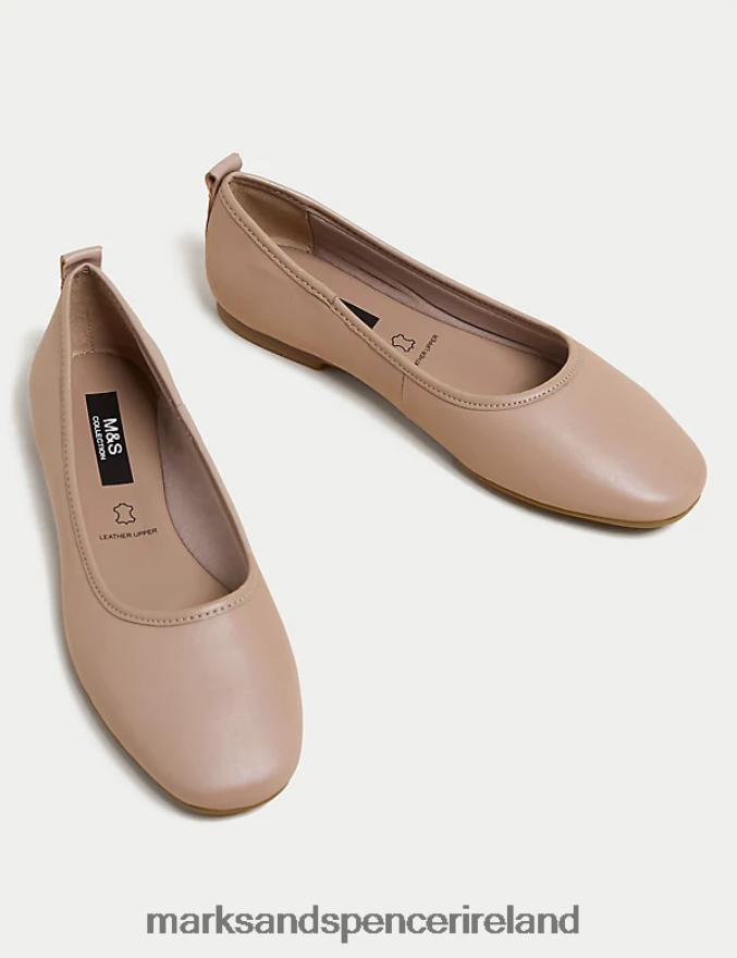 Marks & Spencer Women Leather Ballet Pumps Opaline Footwear 2VJ8DF913