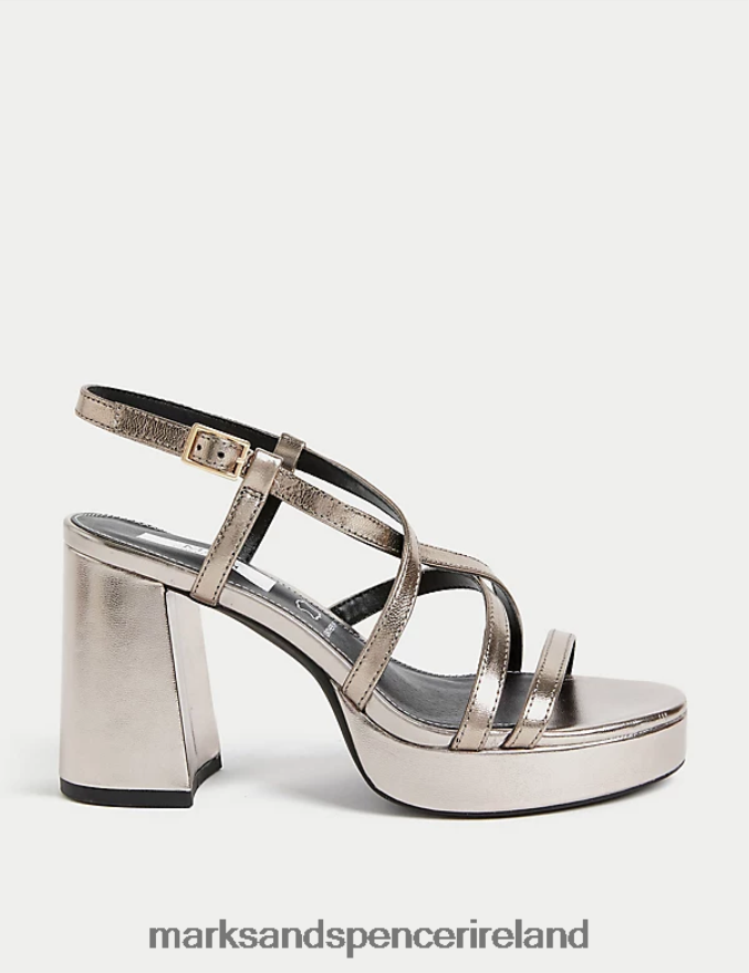 Marks & Spencer Women Strappy Platform Sandals Metallic Footwear 2VJ8DF2838