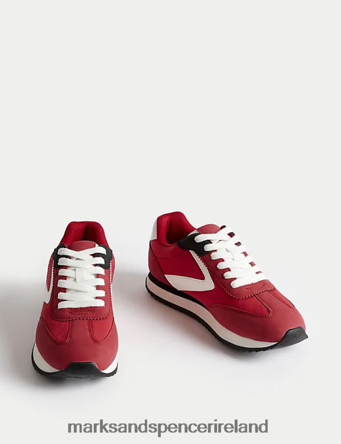 Marks & Spencer Women Side Detail Trainers Red Footwear 2VJ8DF1167